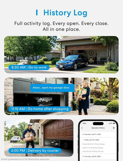 meross Smart WiFi Garage Door Opener Remote, App Control, Works - Image 7