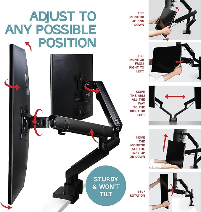Dual Monitor Stand, Dual Monitor Arm, Dual Monitor Mount vesa Mount, soporte - Image 4