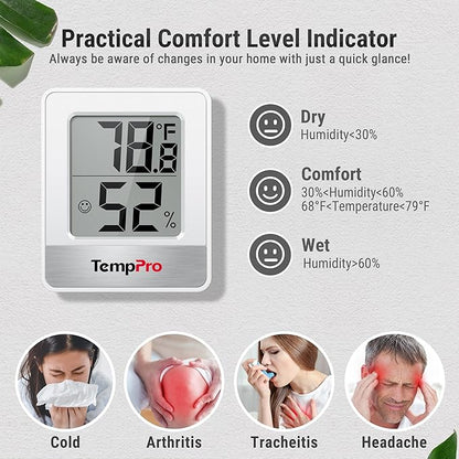 TempPro TP49 2 Pieces Digital Hygrometer Indoor Thermometer Humidity Meter Mini - Image 3