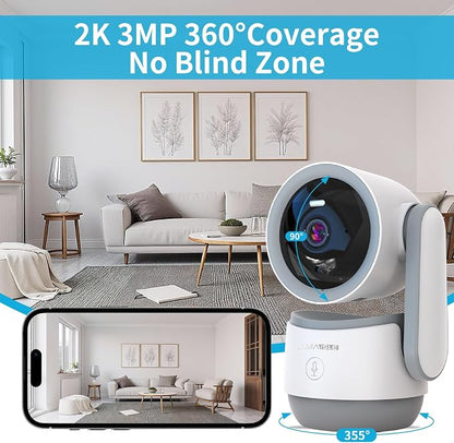 Indoor PTZ Camera with Privacy Mode, 2K 3MP Pan/Tilt Security Camera - Image 4