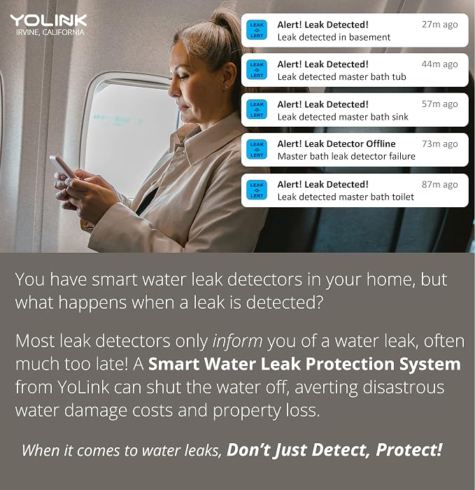 YoLink Water Leak Detection Starter Kit, w/SpeakerHub Audio/Talking Hub & Water - Image 5