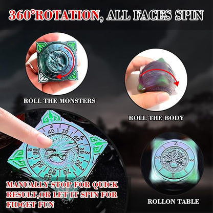 Spinner Dice 7-in-1 Metal DND Set – Premium Copper RPG Dice - Image 3