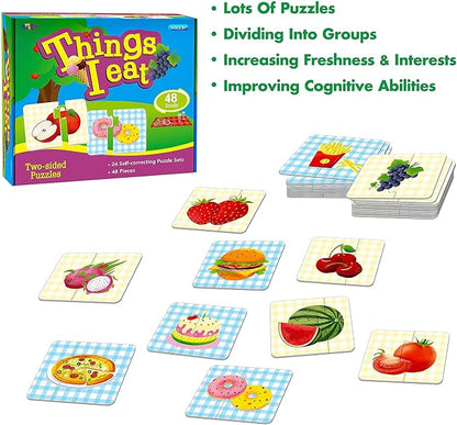 48 Food Matching Puzzles with Error-Correction Mechanism Pre-Primer in 2 Pieces - Image 6