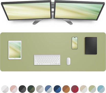 Leather Desk Pad Protector, Mouse Pad, Office Desk Mat, Non-Slip PU Leather by AFIING