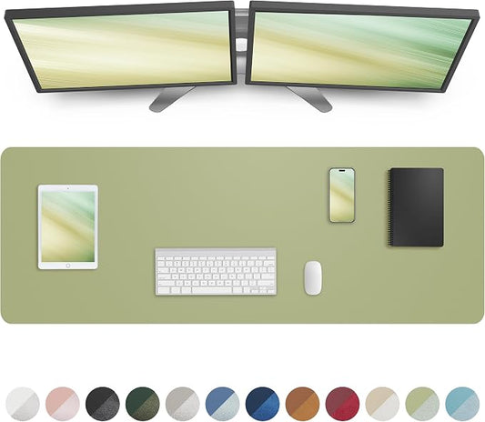 Leather Desk Pad Protector, Mouse Pad, Office Desk Mat, Non-Slip PU Leather by AFIING