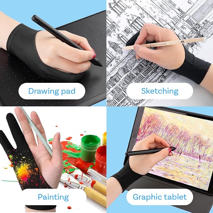 Drawing Glove for Digital Tablet and Sketching – by MMOBIEL – Model A 2-Finger - Image 4