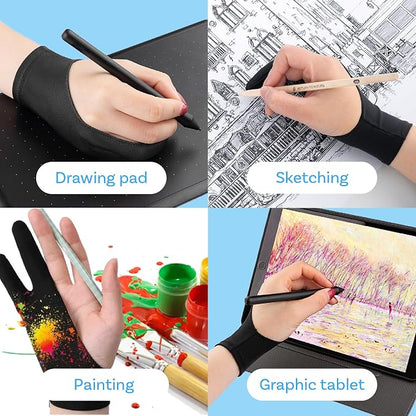 MMOBIEL Drawing Glove for Digital Tablet and Sketching Model A 2-Finger Palm - Image 4