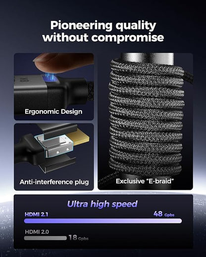 Silkland Short 10K 8K HDMI 2.1 Cable 1.5ft Certified, Ultra High Speed HDMI - Image 4