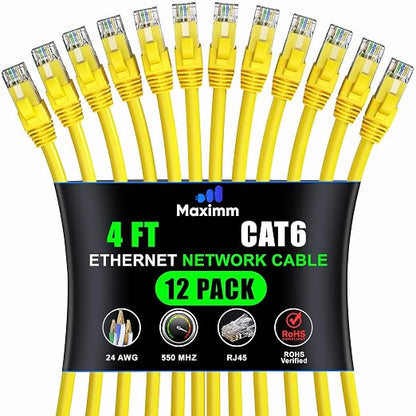 Maximm Cat 6 Ethernet Cable 4 Ft by MaximmCable