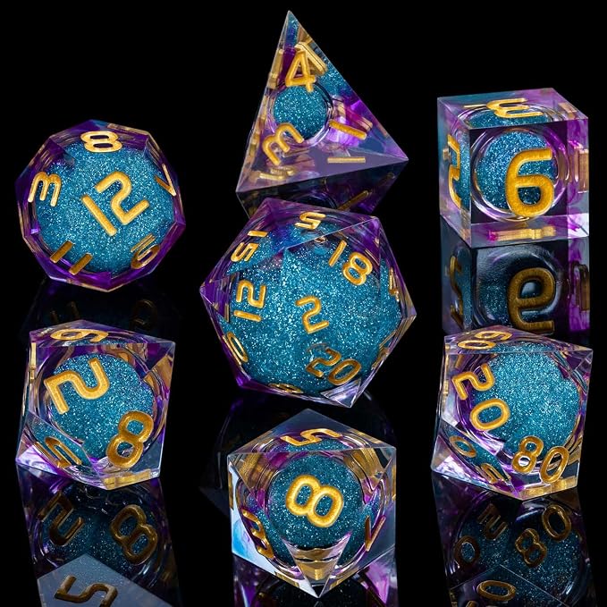 ARUOHHA Liquid Core DND Dice Set, Role Playing Dice Set D20 D12 D10 D8 D6 D4 - Image 2