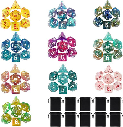 DND Dice Set, Surhugvy 10 X 7 Polyhedral Dice Set by Surhugvy