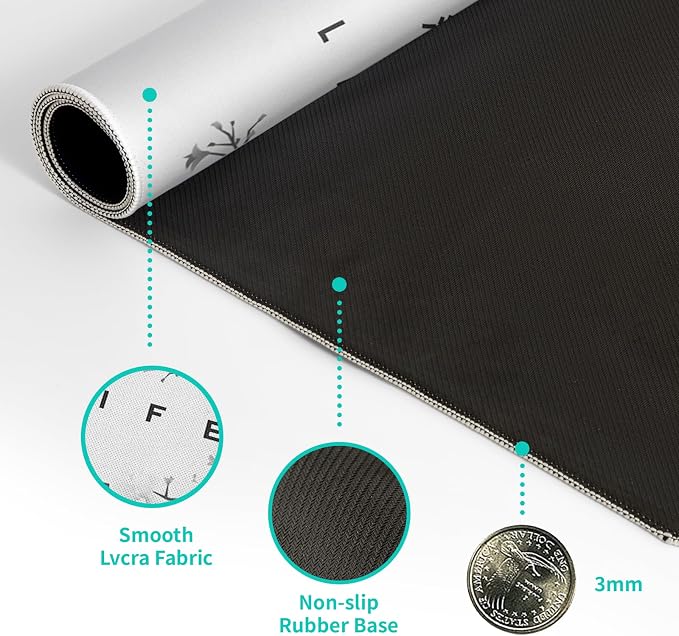 Black and White Mouse Pad 31.5 X 11.8 Inch Japanese Cherry Blossom Extended - Image 8