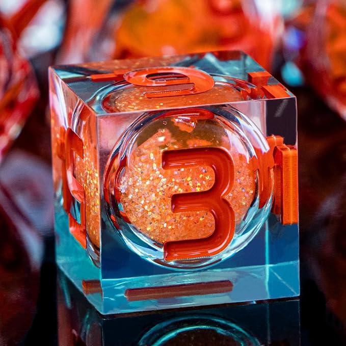 ARUOHHA Liquid Core DND Dice Set, RPG Orange Dungeons Polyhedral Dice by ARUOHHA