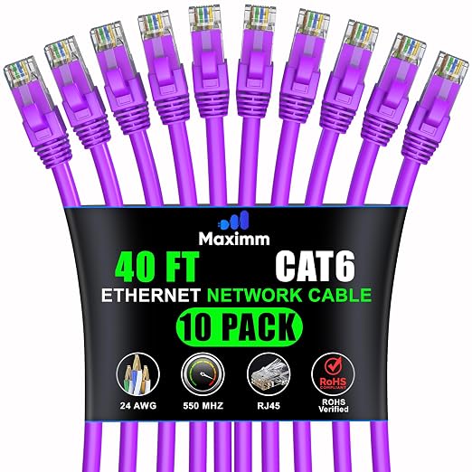 Maximm Cat 6 Ethernet Cable 40 ft by MaximmCable