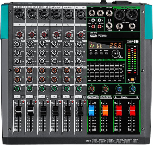 Depusheng PA6 professional DJ audio mixer 6 channel input built-in 256 kinds of by Depusheng