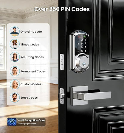 Veise VE06-L Smart Locks with 2 Lever Handle Set, App Control, Keyless Entry - Image 6