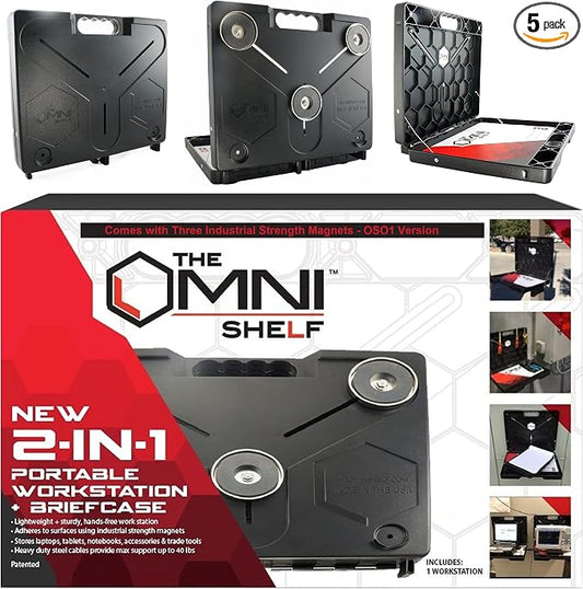 The OmniShelf Magnetic Portable Workstation + Toolbox, Computer & Laptop Stand by TheOmniShelf