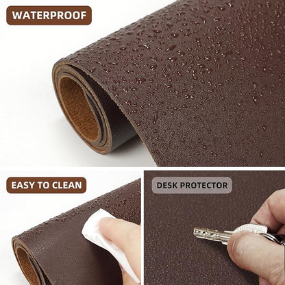 Desk Mat, 35.4" x 17" Leather Desk mat, Desk matt - Image 4