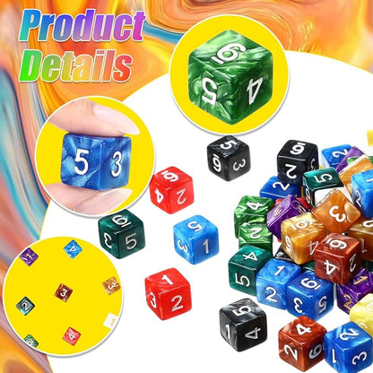 Poen 100 Pcs 16mm Dice Set Bulk, 6 Sided Standard Colored Dices - Image 5