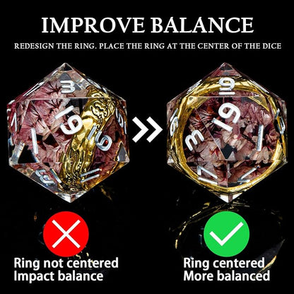 Magic Golden Ring DND Dice Set Sharp Edge Resin Dice - Image 6