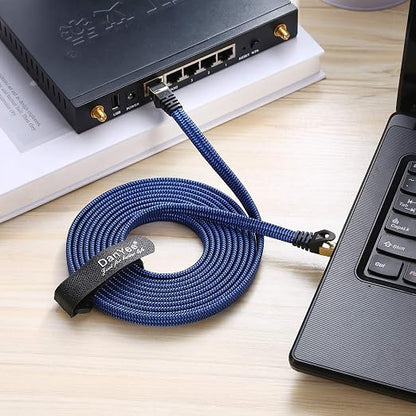 DanYee Cat 8 Ethernet Cable, 10FT Nylon Braided Flat Network Cable High Speed - Image 2