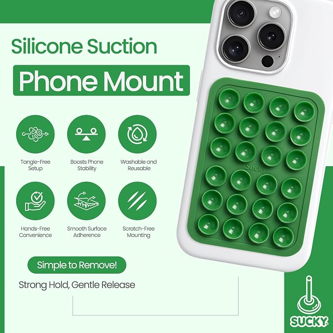 SUCKY Silicone Suction Phone Case Adhesive Mount - Image 2