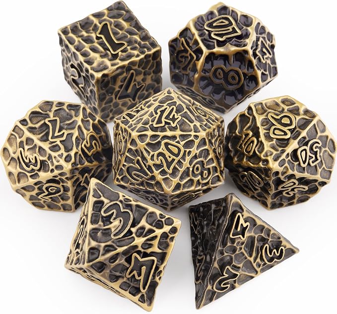 Haxtec Metal DND Dice Set Polyhedral D&D Dice Compatible by HaxtecDice