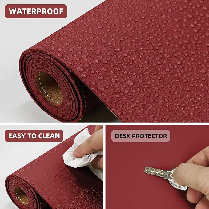 Leather Desk pad Protector, Large Desk mat - Image 4