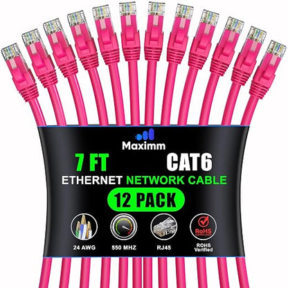 Maximm Cat 6 Ethernet Cable 7 Ft, Cat6 Cable, LAN Internet and Network by MaximmCable