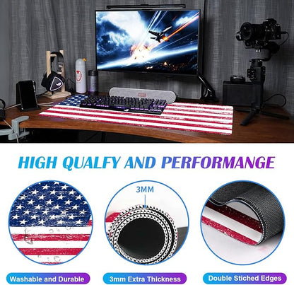 American Flag XXL Extended Mouse Pad, Patriot Large Laptop Pad, Waterproof - Image 5