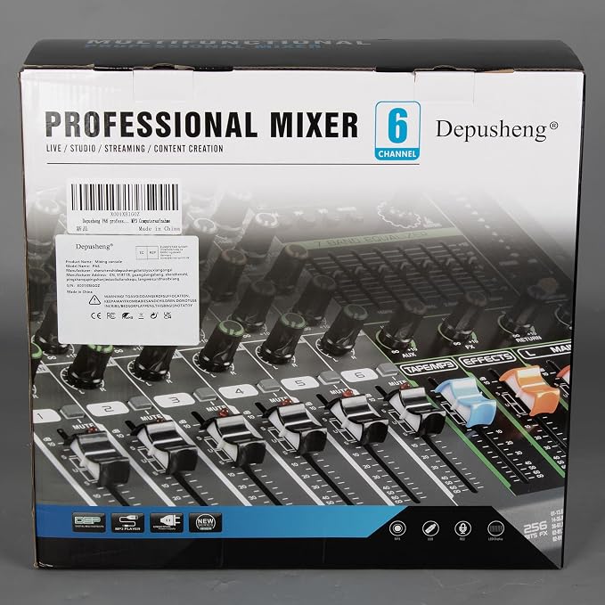 Depusheng PA6 professional DJ audio mixer 6 channel input built-in 256 kinds of - Image 10