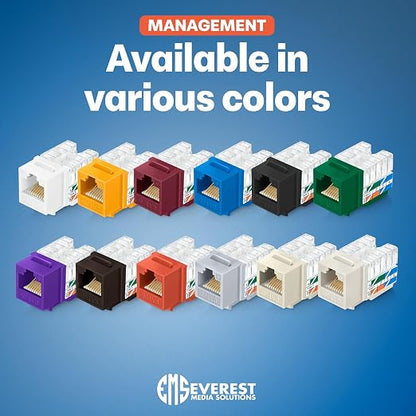 Everest 90° Angled RJ45 Cat6 Keystone Jacks 20-Pack in Light Almond - Image 7