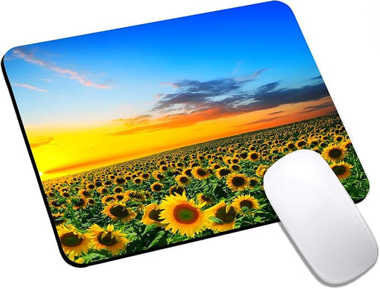 Mouse Pad, Beautiful Sunset Sunflower Mouse Pads by HUOCAIREN