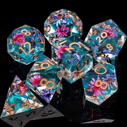 ARUOHHA DND Resin Dice Translucent Sharp Edged Dragons Dice Set - Image 5