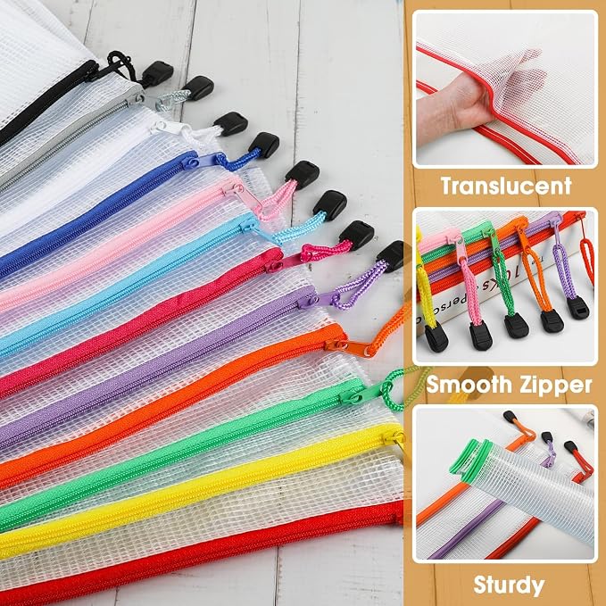 Umriox Mesh Zipper Pouch Bags, Mesh Bags - Image 5