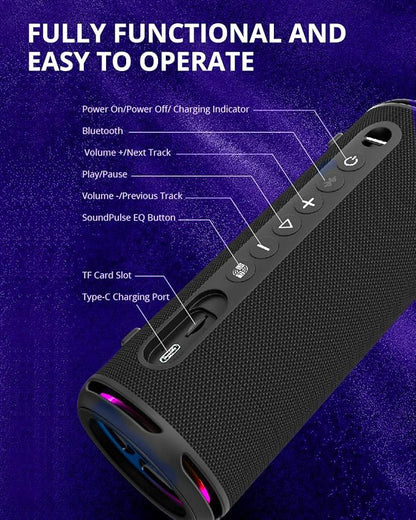 Tronsmart T7 Lite 24W Portable Bluetooth Speaker, Enhanced Bass, Rainbow Light - Image 8
