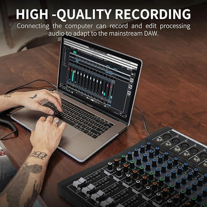 XTUGA 16 Channel Audio Mixer Sound Board Mixing Console, Audio Interface PC USB - Image 3