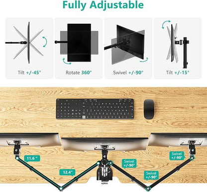 WALI Triple Monitor Mount, Heavy Duty Triple Monitors Stand - Image 5
