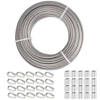 TooTaci 3/16" Stainless Steel Cable, 100ft Wire Rope by TooTaci