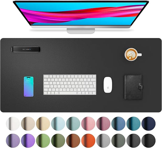 Aothia Leather Office Desk Pad Protector, Non-Slip PU Leather Desk Blotter by Aothia