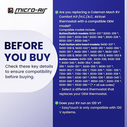 MICRO-AIR EasyTouch Digital RV Thermostat Replacement - Image 9