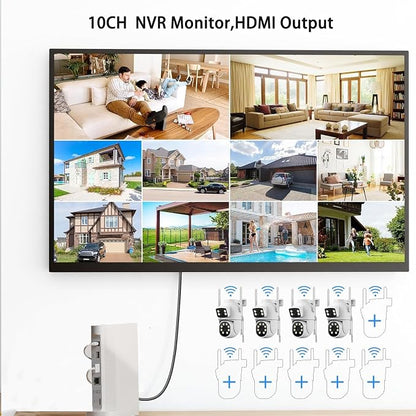 Camcamp Dual-Lens Home Security Cameras System Wireless Outdoor, 4 Cam Kits | 4 - Image 7