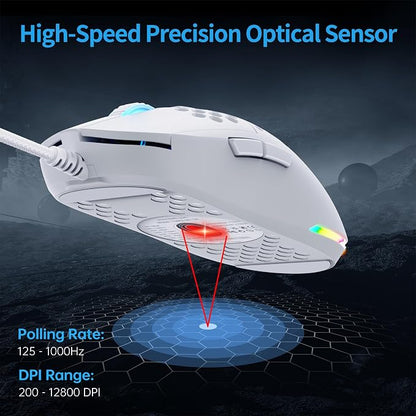 TMKB Falcon M1SE Ultralight Honeycomb Gaming Mouse, High-Precision 12800DPI - Image 2