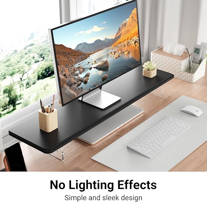 Monitor Stand Riser, 31.5-Inch LED Light Wood Computer Monitor Stand - Image 2