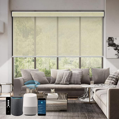 SmartWings Motorized Roller Shades 5% Openness Work by SmartWings