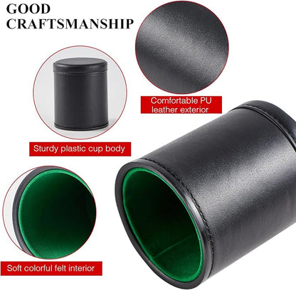 5 Pack Black Leather Dice Cups - Image 5