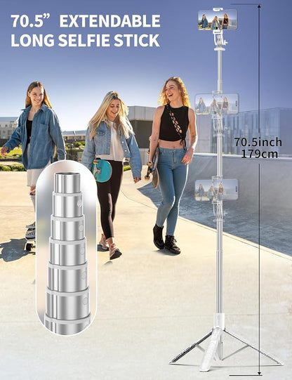 71" Phone Tripod Selfie Stick, All-in-1 - Image 3