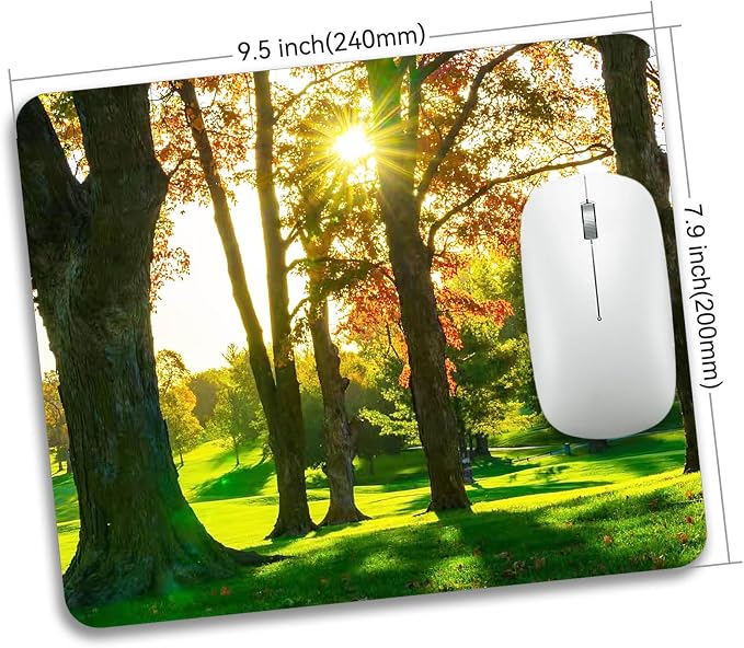 Beautiful Natural Scenery Forest Design Mouse Pad Mat Rectangle Non-Slip Rubber - Image 4