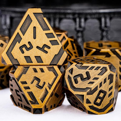 Metal DND Sci-fi Dice Set 7PCS Stripe Polyhedral Dice - Image 5