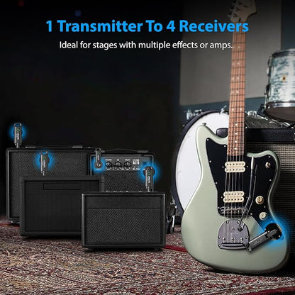 LEKATO Wireless Guitar System UHF Wireless Guitar Transmitter Receiver - Image 7